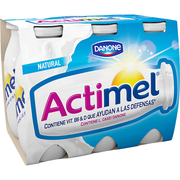 DANONE ACTIMEL yogur líquido natural pack 6 unidades 100 mlHipercor Tu